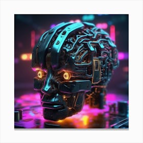 Futuristic Robot Head 13 Canvas Print