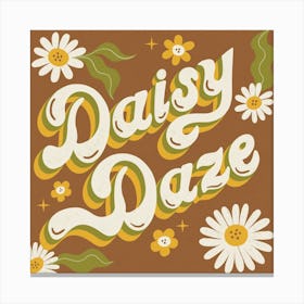 Daisy Daze Retro Lettering Canvas Print