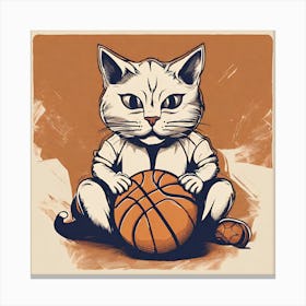Basketball Cat Canvas Print