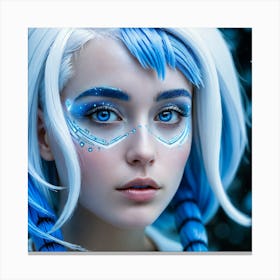 Blue Haired Girl 8 Canvas Print