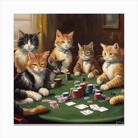 Poker of the Litter Canvas Print