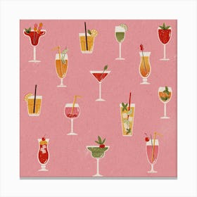 Cocktails Square Canvas Print
