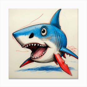 Shark Drawing 20 Canvas Print