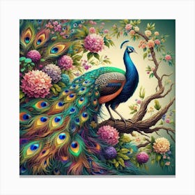 Peacock Wall art Canvas Print