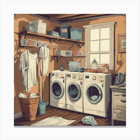Laundry Room Art Print 1 Canvas Print