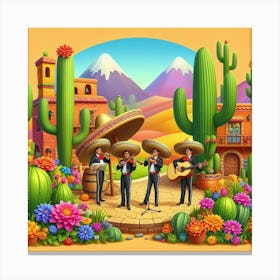 Mexican Village Canvas Print