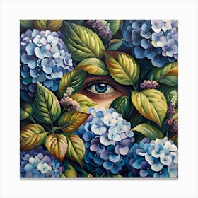 Eye Of Hydrangea 1 Canvas Print