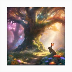 Woodland Rabbit by the Enchanted Oak Canvas Print