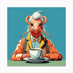 Rat With A Cup Of Tea 1 Canvas Print