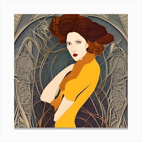 Art Nouveau Woman Canvas Print