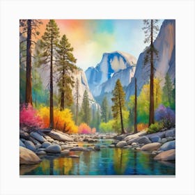 Colorful Abstract Yosemite National Park USA Art Print 2 Canvas Print