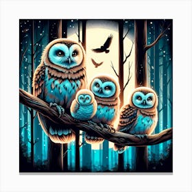 Owls In The Woods Canvas Print