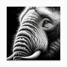 Snowy Elephant Canvas Print