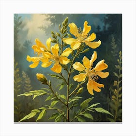 Wild Senna Wildflower Vintage Botanical Art Print 2 Canvas Print