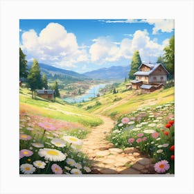 Valley Anime Style Canvas Print