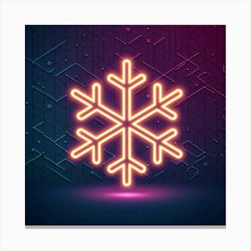 Neon Snowflake Vector Illustration Canvas Print