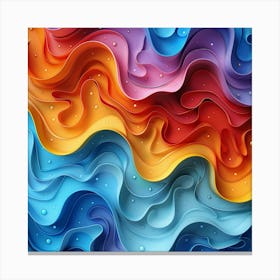 Abstract Colorful Paper Wavy Background 3 Canvas Print