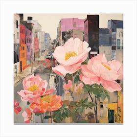 Peonies On The Street Canvas Print