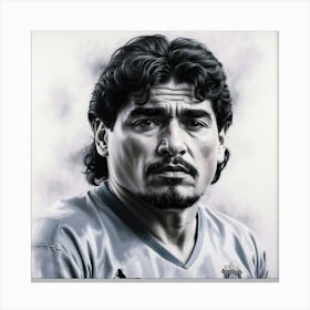 Chalk Painting Of Maradona Canvas Print