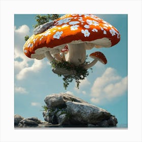 Floating Mushrooms Canvas Print