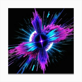 Plasma Explosion Glitch Art 16 Canvas Print