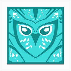 Chic Owl Blue Green  Canvas Print