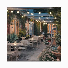 Patio At Dusk Canvas Print