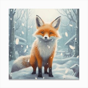 Fox In The Snow 2 Canvas Print