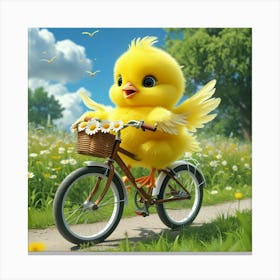 Leonardo Phoenix 10 A Bright Yellow Chick With Soft Fluffy Fea 2 Canvas Print