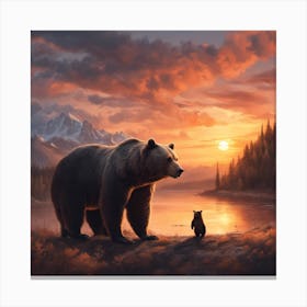 518518 The Most Beautiful Sunset With A Bear Xl 1024 V1 0 Canvas Print