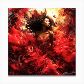 Valentines Photoshoot - Woman In Red Canvas Print