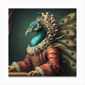 Elizabethan Portrait Peacock Canvas Print