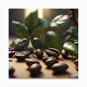 Coffee Beans On A Table 1 Canvas Print