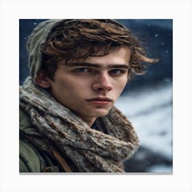 Boy In The Scarf Canvas Print