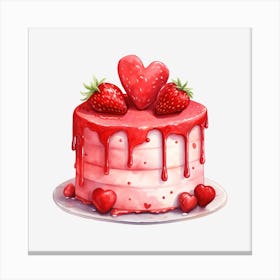 Valentine'S Day Cake 20 Canvas Print