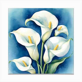 White Calla Lily Painting Canvas Print