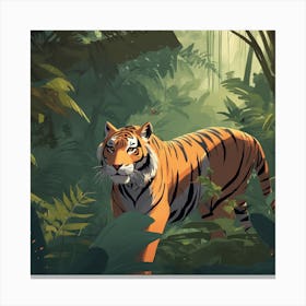 Tiger In The Jungle Canvas Print