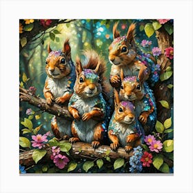 Norwegian squirrel family. Canvas Print