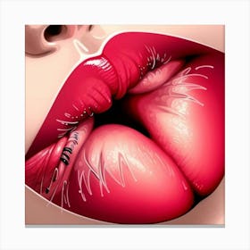 Kissing Lips 3 Canvas Print