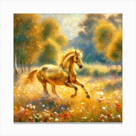 Golden Horse In The Meadow Canvas Print
