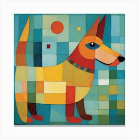 Dog With Squares Canvas Print