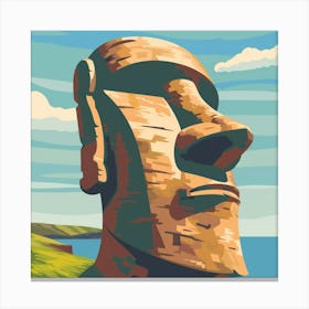 Moai Head 3 Canvas Print