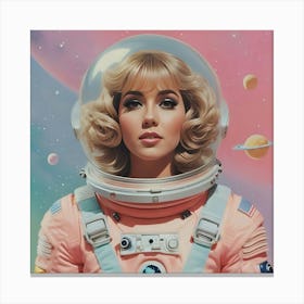 Retro Pastel Female Astronaut 6 Canvas Print
