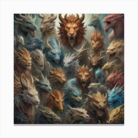 Dragons paintings art print Canvas Print