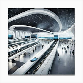 Futuristic Train Station Canvas Print