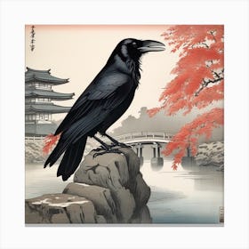 Raven At Sunset Canvas Print