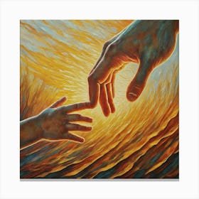 Jesus Reaching Out To A Child Canvas Print