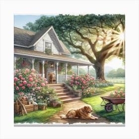 House In The Country Canvas Print