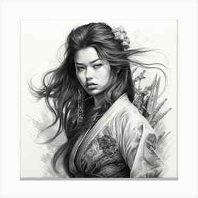 Asian Girl drawing Canvas Print