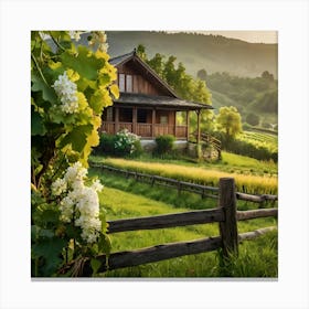 Vineyard At Sunset Canvas Print